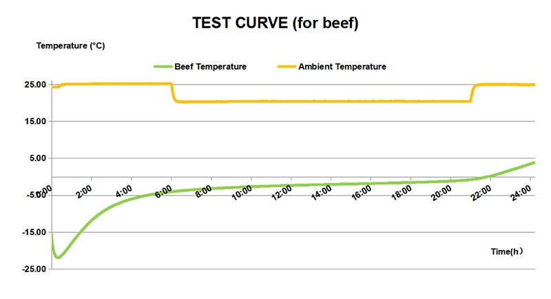 Frozen steak delivery packout reference test for meat cold chain packaging