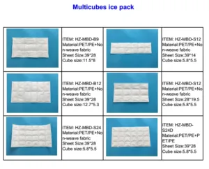Pacotes de gelo seco para refrigeradores