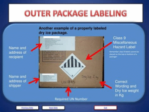 Dry Ice Packaging Label