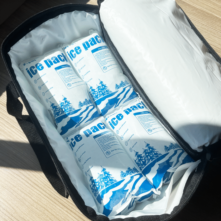 dry ice in a plastic bag