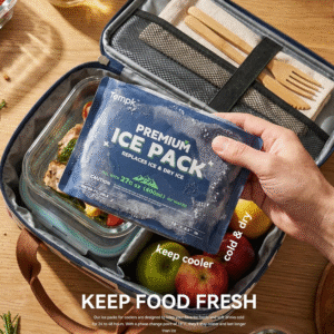 Water injection ice pack used in insulated food delivery cold chain packouts for chilled shipments