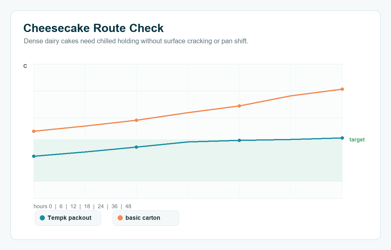 Cheesecakes chilled route validation temperature curve